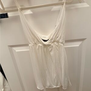 Brandy Melville White Gathered Tank